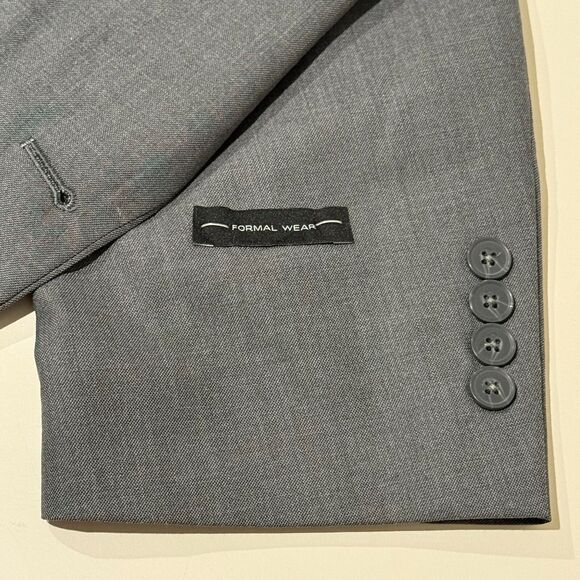 JF J Ferrar Suit Jacket Mens 54X BGLG Gray Sharkskin 2 Button Front Peak Lapel - Picture 10 of 16
